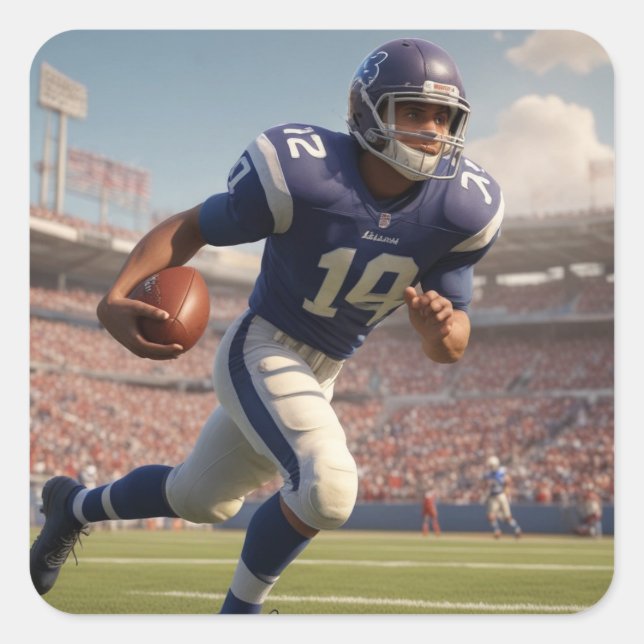 Football  square sticker (Front)