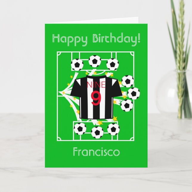 Football Star (Black & White Stripes) Card (Front)