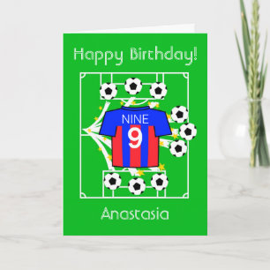 Football Star (Blue & Red Stripes) Card