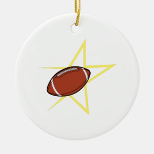 Football Star Ceramic Ornament