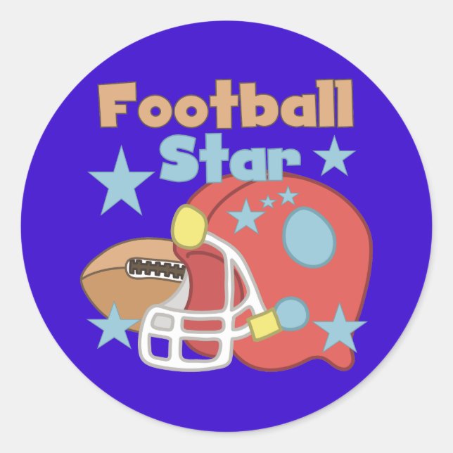 Football Star Classic Round Sticker (Front)
