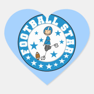 Football Star Heart Sticker