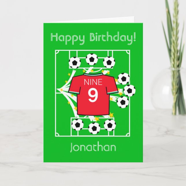 Football Star (Red with White Trim) Card (Front)