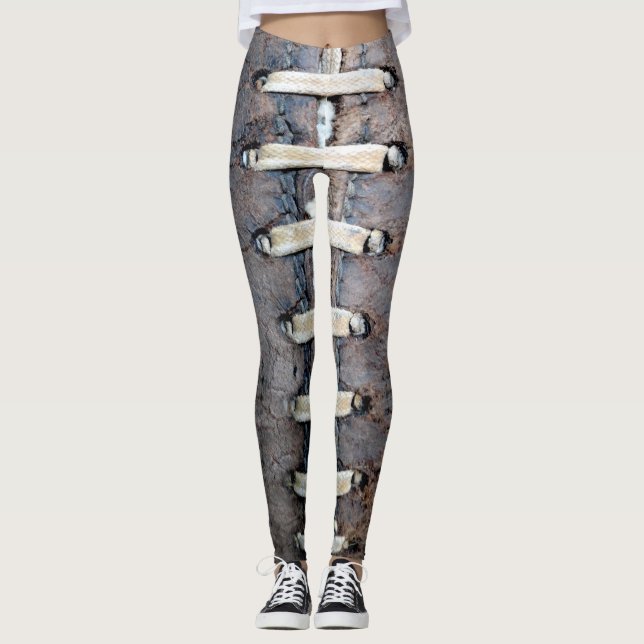 Football Strings Vertical Leggings (Front)