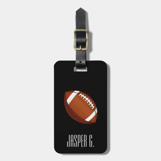Football Style Custom Name Luggage Tag (Front Vertical)