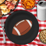 Football Super Bowl Party Paper Plates<br><div class="desc">Invite all your rowdy friends to enjoy your Super Bowl feast on game day with customisable football paper plates in 2 sizes. CHANGE the BACKGROUND colour to anything! ADD text,  just click CUSTOMIZE. See MATCHING invitations,  napkins,  coasters and more Super Bowl products here --> http://bit.ly/2saf82b <--</div>