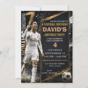 Football Superstar RONALDO Birthday Invitation