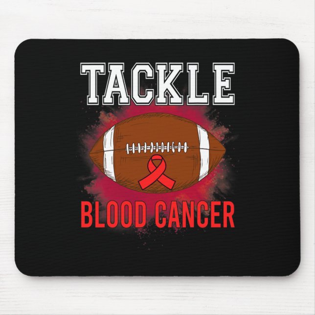 Football Tackle Blood Cancer Awareness Men Women R Mouse Pad (Front)