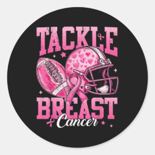 Football Tackle Breast Cancer Pink Breast Cancer A Classic Round Sticker