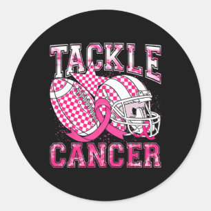 Football Tackle Breast Cancer Pink Breast Cancer A Classic Round Sticker