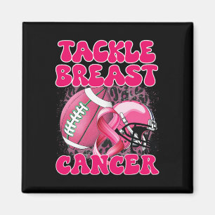 Football Tackle Cancer Breast Cancer Awareness Wom Magnet