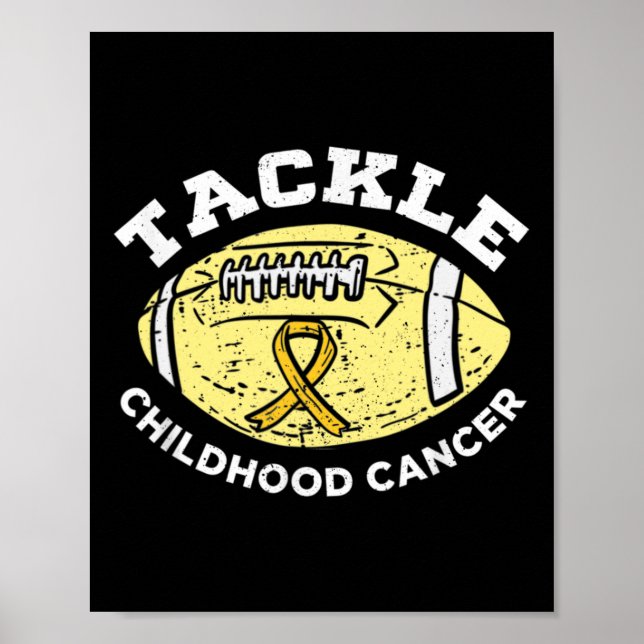 Football Tackle Childhood Cancer Awareness Wear Go Poster (Front)