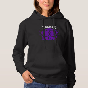 Football Tackle Epilepsy Retro Awareness Purple Ri Hoodie