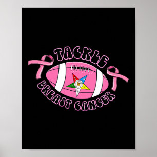 Football Tackle Of Eastern Star Breast Cancer Awar Poster
