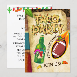 Football Taco Party Invitation