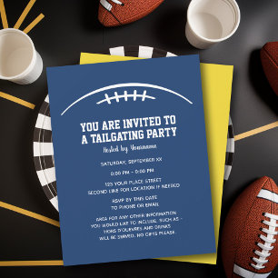 Football Tailgating Party - blue yellow Invitation