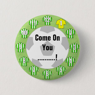 Football Team Badge with Green & White Shirts