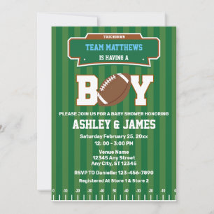 Football Team Boy Baby Shower Invitation