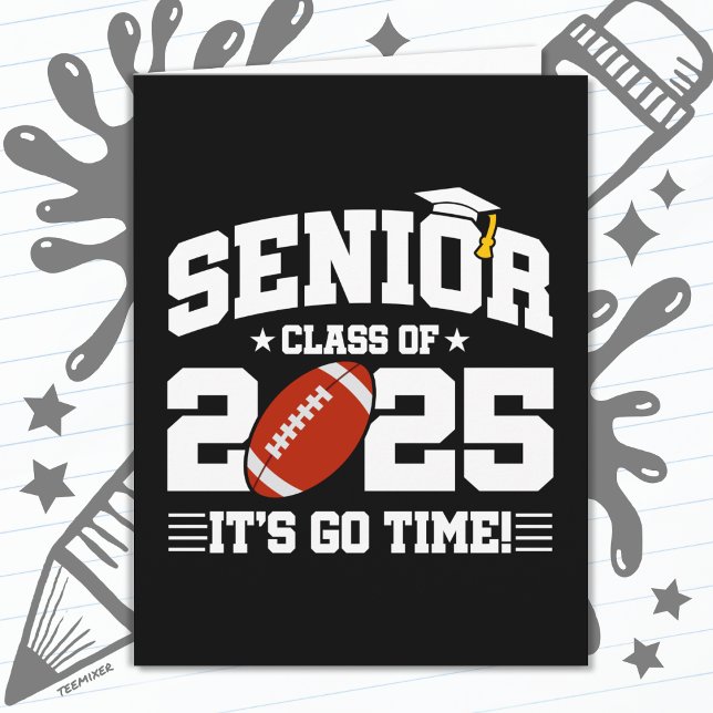 Football Team Class of 2025 Graduation Senior 2025 Card (Creator Uploaded)