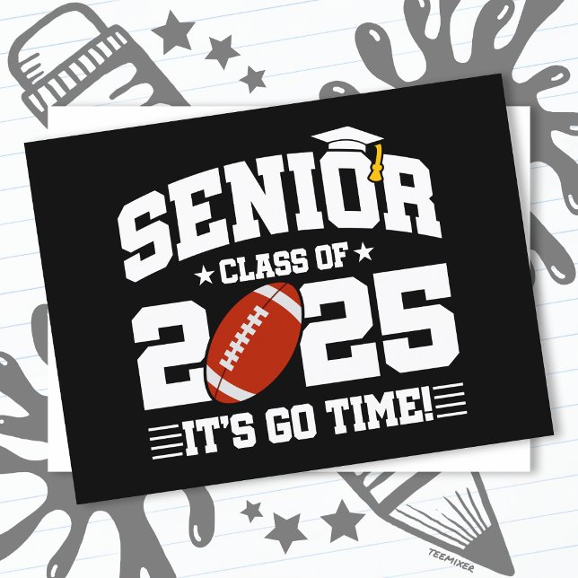 Football Team Class of 2025 Graduation Senior 2025 Postcard (Creator Uploaded)