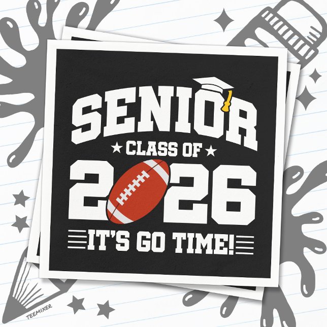 Football Team Class of 2026 Graduation Senior 2026 Napkin (Creator Uploaded)