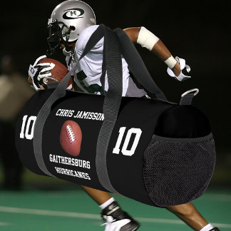 Football Team, Coach or Player Black Personalised Duffle Bag