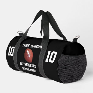 Football Team, Coach or Player Black Personalised Duffle Bag