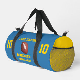 Football Team Coach Player Light Blue Personalized Duffle Bag