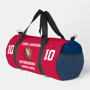 Football Team, Coach, Player Red White Blue Custom Duffle Bag