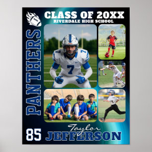 Football Team High School Sports Picture Collage Poster