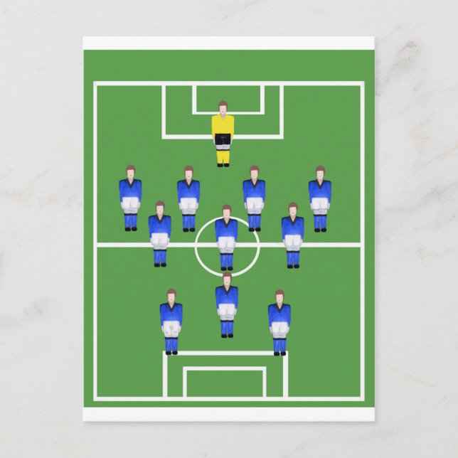 Football team in blue postcard (Front)