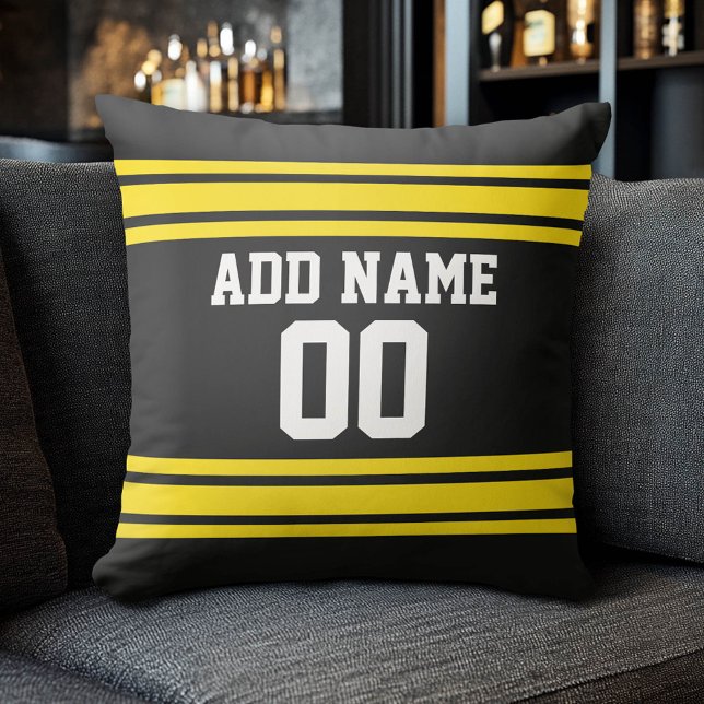 Football Team Jersey with Custom Name Number Cushion (Custom Sports Pillow for a Man Cave)