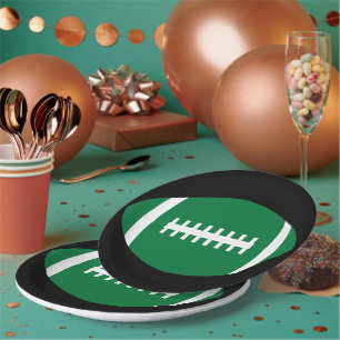 Football Team Party/Banquet Green Football Sports Paper Plate