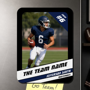 Football Team Player Sport Gift Idea Blue Photo Magnet