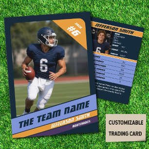 Football Team Trading Card Sport Gift Dark Blue