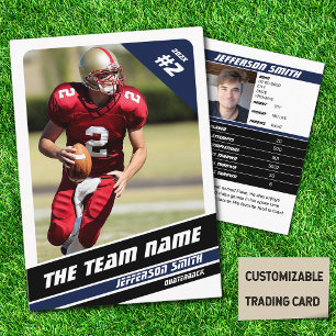 Football Team Trading Card Sport Gifts Idea Blue
