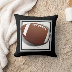 Football Tearing Out -Team Colors - Silver & Black Cushion