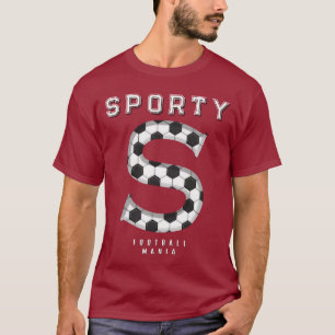Football Texture Typography Sporty Letter S Custom T-Shirt