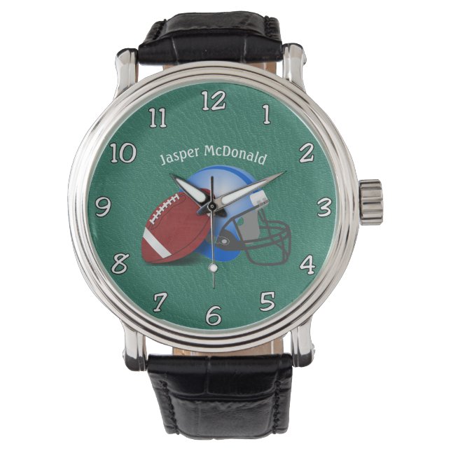 Football Textured Background photo personalise Watch (Front)