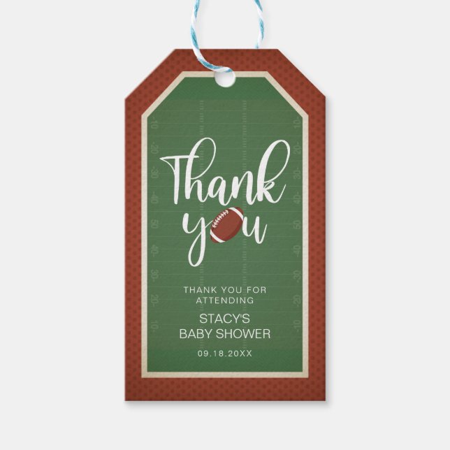 Football Thank You Gift Tags (Front)