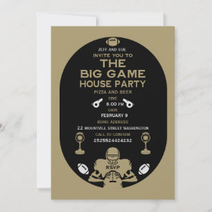 Football The Big Game TV Watch Party Invitation