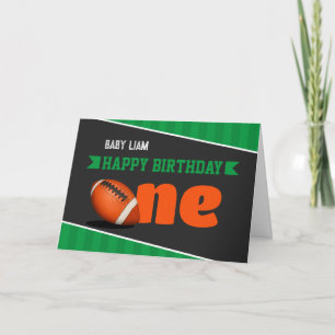 Football Theme 1st Birthday Card