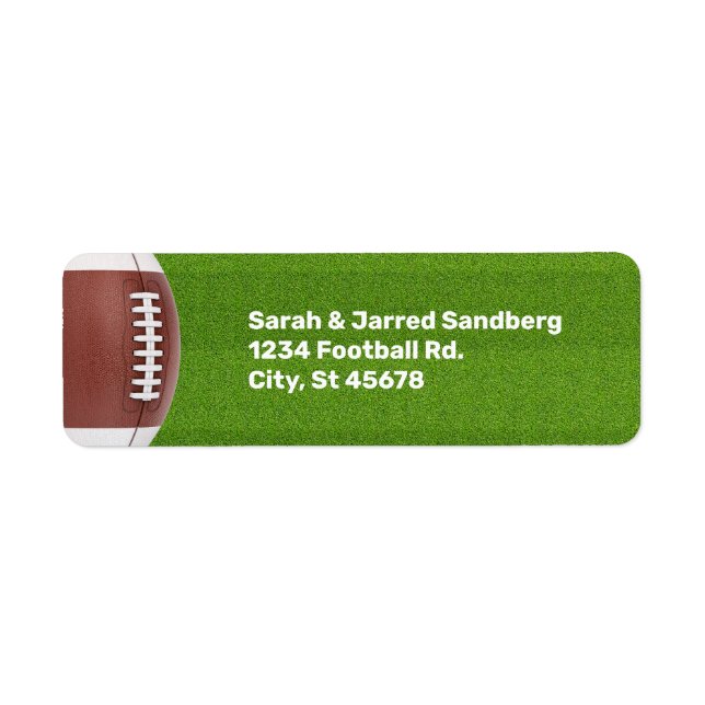 Football Theme Bar Mitzvah Return Address Label (Front)