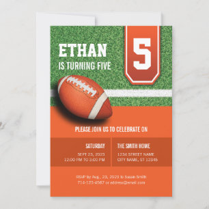 Football Theme Birthday Invitation for Boys