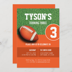 Football Theme Birthday Invitation for Boys