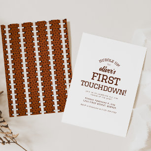 Football Theme Birthday Party Invitation 