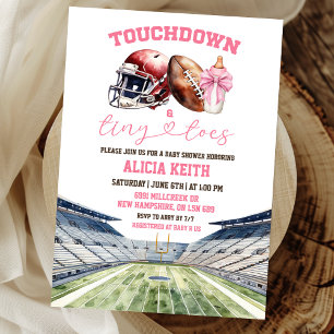 Football Theme Girl Baby Shower Invitation