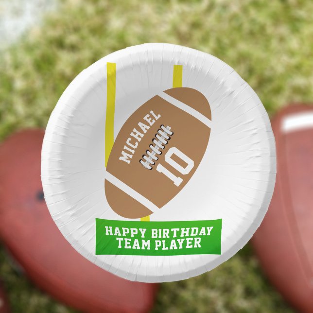 Football Theme Kids Birthday Party Paper Bowls Paper Plate (Hup! For football themed sports parties. Just add your name and age)