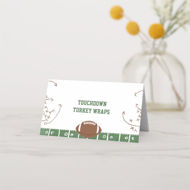 Football Theme Party Foot Tent  Place Card (Front)