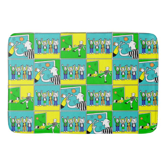Football Theme Players and Fans Bath Mat (Front)